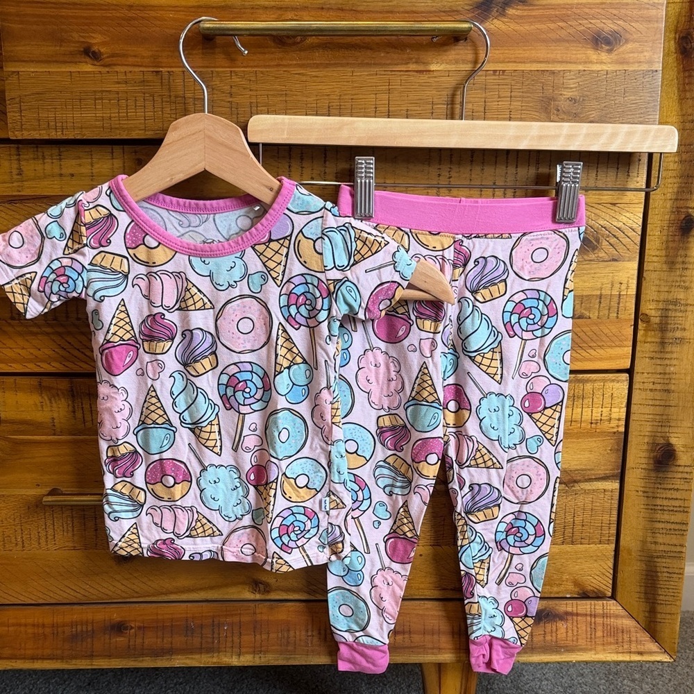 Little Sleepies Ice Cream Delight Pajama Set - Pink and Blue